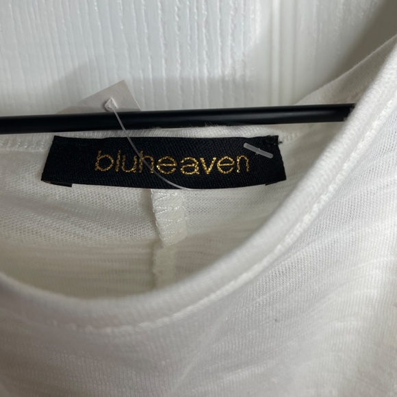 BluHeaven Open Shoulder Detail - White - Cotton/ Poly Tunic - Picture 6 of 7